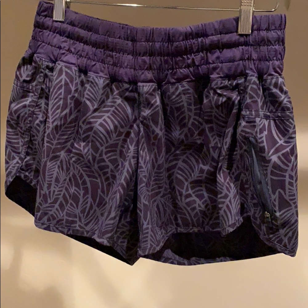 lululemon athletica Purple Leaf-Print Running Shorts